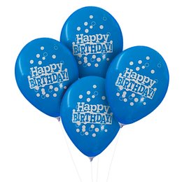 Imagem de Buquê de Balões Happy Birthday Azul