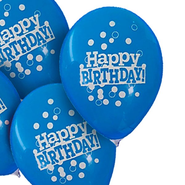 Buquê de Balões Happy Birthday Azul