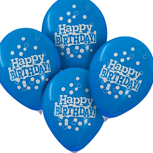 Buquê de Balões Happy Birthday Azul