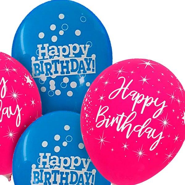 Buquê de Balões Happy Birthday Mesclado