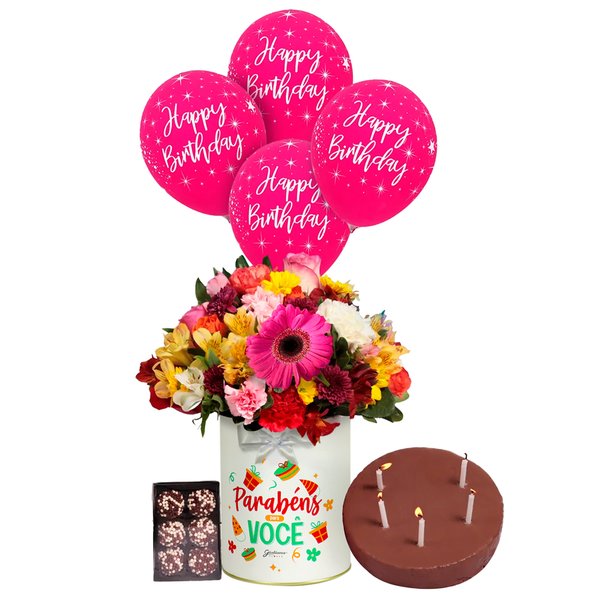 Delicado Kit Aniversário com Balões Marsala