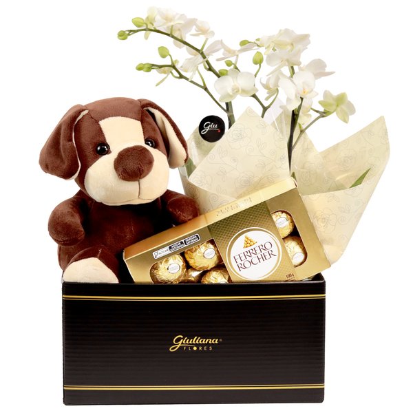 Cesta Flowers e Dog