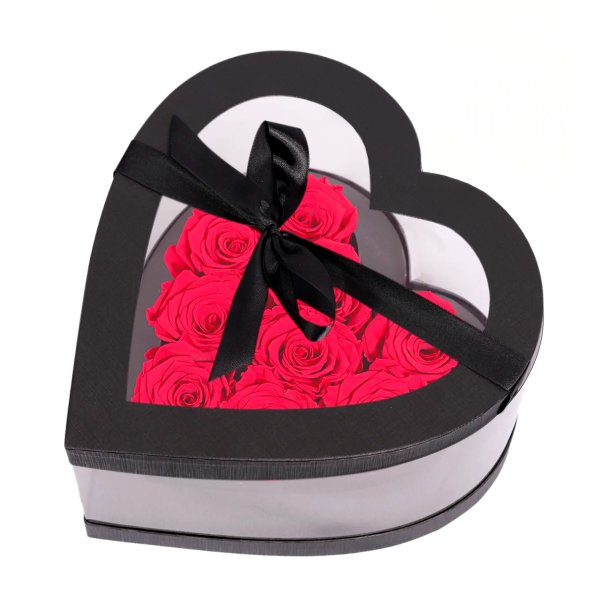 Coração de Rosas Encantadas Vermelhas Glam