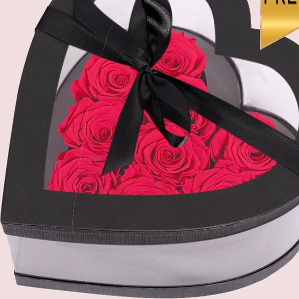 Coração de Rosas Encantadas Vermelhas Glam