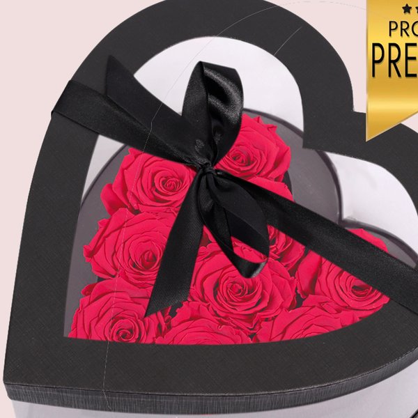 Coração de Rosas Encantadas Vermelhas Glam