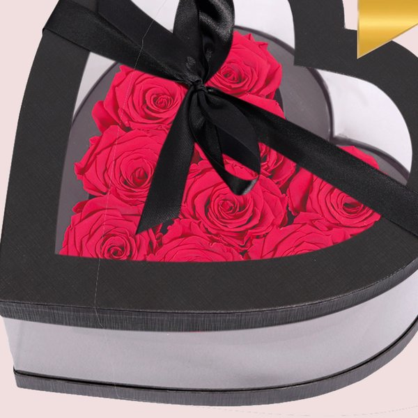 Coração de Rosas Encantadas Vermelhas Glam