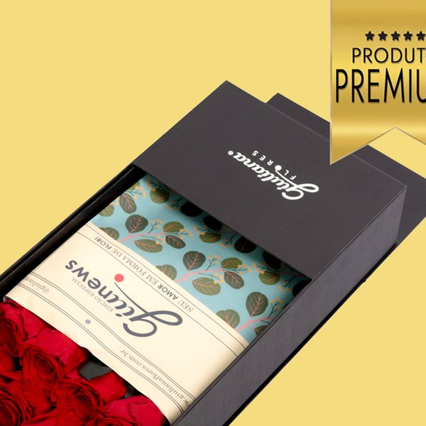 Caixa Surpresa com Rosas Encantadas Vermelhas Glam