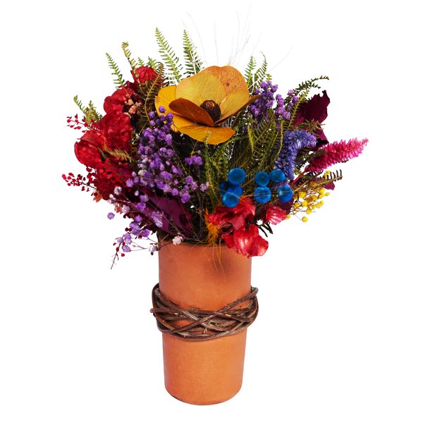 Belo Vaso com Flores Secas