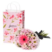 Buquê de Flores Rosas na Bag Florescer