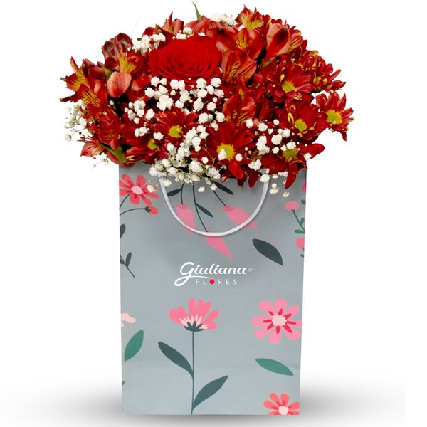 Buquê de Flores Vermelhas na Bag Florescer
