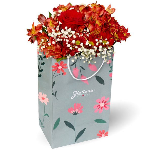 Buquê de Flores Vermelhas na Bag Florescer