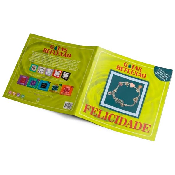 Buquê de Flores e Livro com Pulseira Felicidade
