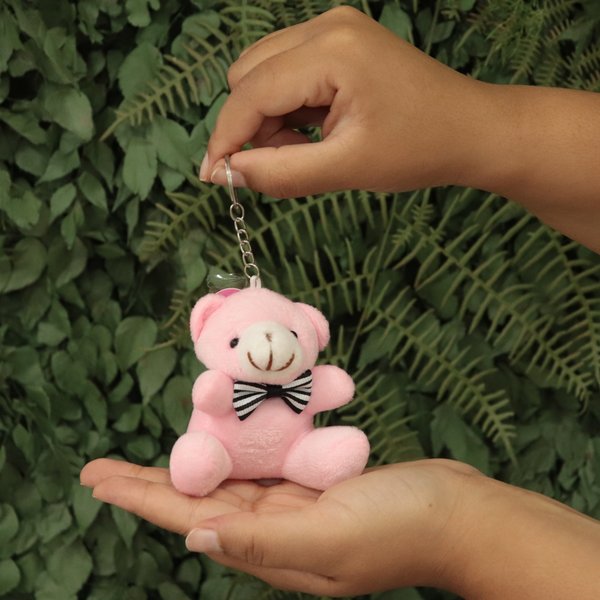 Mini Rosa Encantada Pink e Urso Chaveirinho