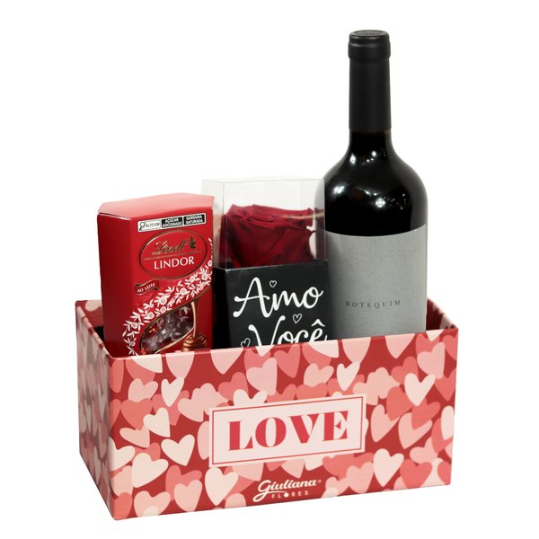 Rosa Encantada Vermelha Box Love e Vinho Botequim SP