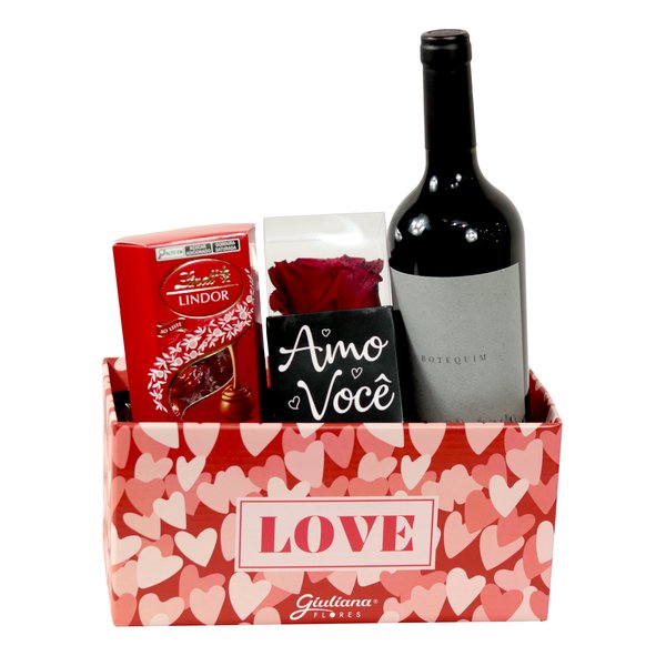 Rosa Encantada Vermelha Box Love e Vinho Botequim SP