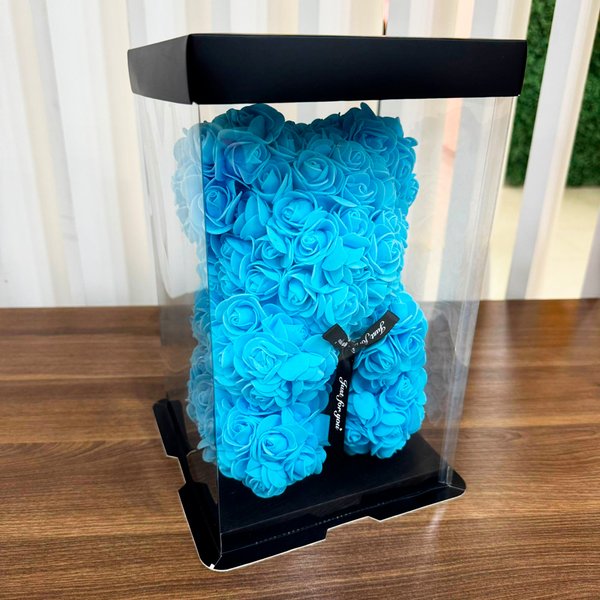 Urso Teddy Flowers Azul