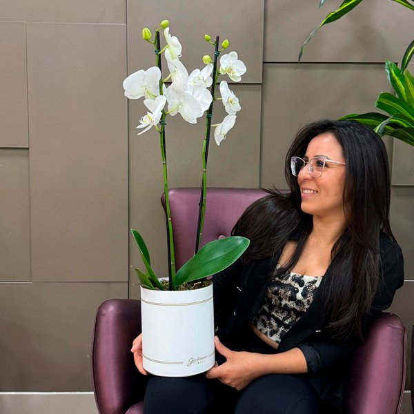 Orquídea Phalaenopsis Branca Garbo
