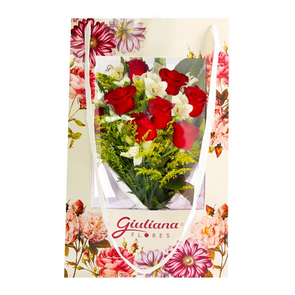 Buquê Maravilha Vermelho na Bag Floral