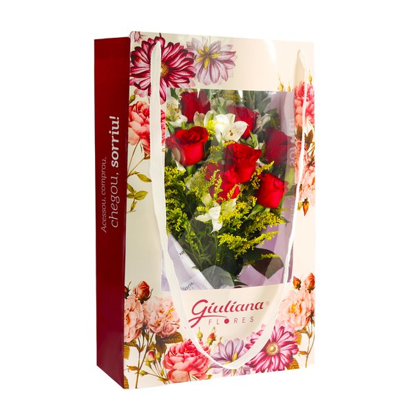Buquê Maravilha Vermelho na Bag Floral