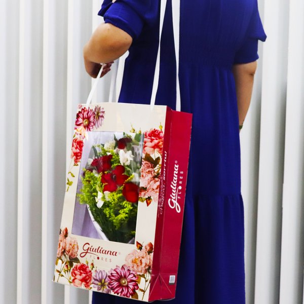 Buquê Maravilha Vermelho na Bag Floral