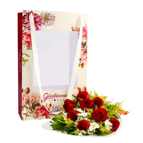 Buquê Maravilha Vermelho na Bag Floral
