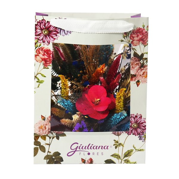 Buquê Criativo de Flores Secas na Bag Floral