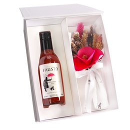 Imagem de Vinho Rosado e Flores Secas Cor Rosa no Box Explendor