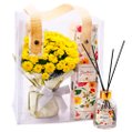 Mini Margaridinhas Amarela e Difusor da Linha Aromáticas Giuliana Flores