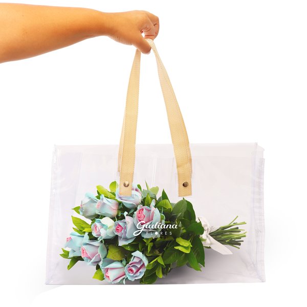 Bolsa Cristal com Rosas Candy Color