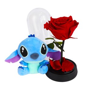Imagem de A Bela Rosa Encantada Vermelha e Stitch 12cm