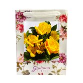 3 Lindas Rosas Amarelas na Bag Floral