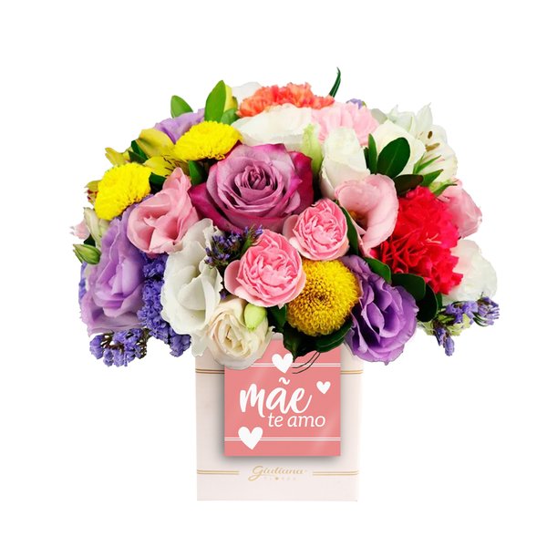 Mix de Flores no Box Mãe Te Amo