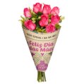 Buquê Maravilha com 8 Rosas Pink Mãe Feliz