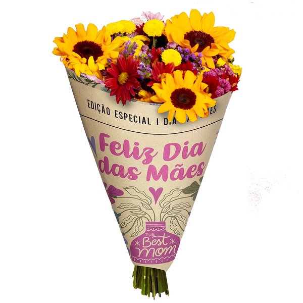 Buquê Mix de Flores Mãe Feliz