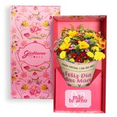 Buquê Mix de Flores no Box Mãe Te Amo