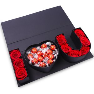 Imagem de Rosas Encantadas Vermelhas e Lindt no Box I Love You