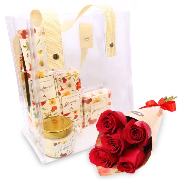 Buquê Partitura de Rosas Vermelhas e Linha Aromática Giuliana Flores