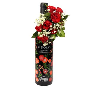 Imagem de Vinho Tinto Espanhol 99 Rosas Cabernet 750ml - Drinks e Flores