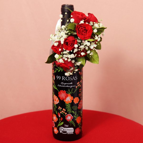 Vinho Tinto Espanhol 99 Rosas Cabernet 750ml - Drinks e Flores