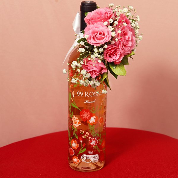 Vinho Rosé Espanhol 99 Rosas Punctum 750ml - Drinks e Flores