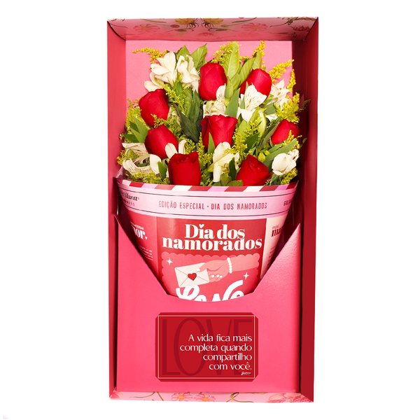 Buquê Maravilha de Rosas Vermelhas no Box Dia dos Namorados