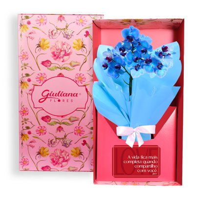 Mini Orquídea Rara Azul Virtuosa no Box Namorados