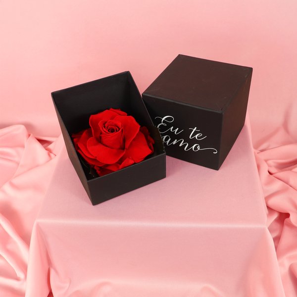 Caixa Premium Eu te Amo com Rosa Encantada