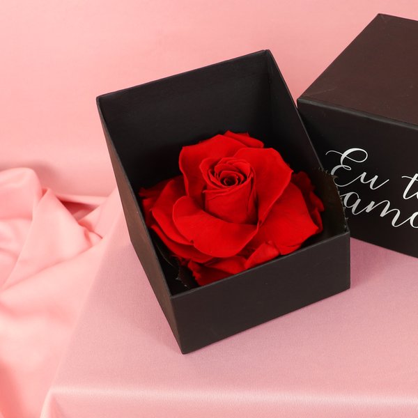 Caixa Premium Eu te Amo com Rosa Encantada