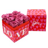 Box Love Corações e Rosas Encantadas Violetas