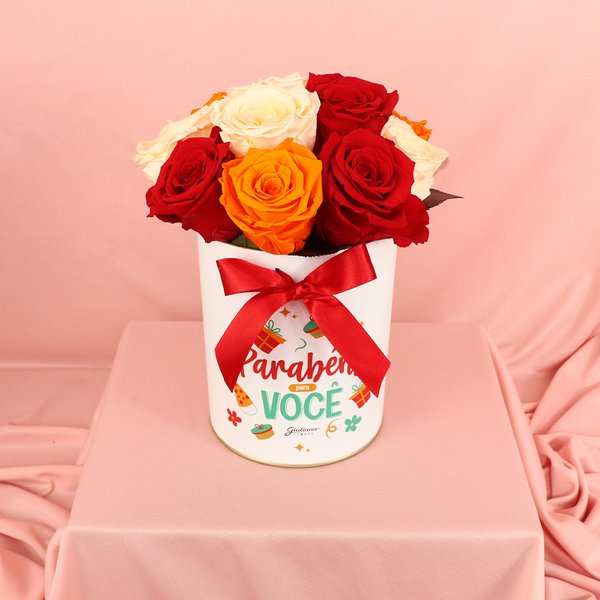 Box Felix Aniversario com Rosas Encantadas