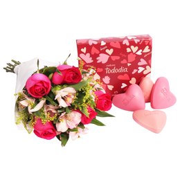 Imagem de Buquê Encanto Pink e Presente Natura Todo Dia