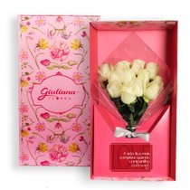 Buquê de 12 Rosas Brancas no Box Dia dos Namorados