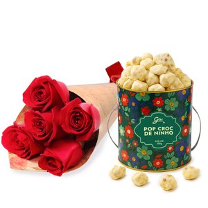 Imagem de Buquê Partitura Vermelho e Pipoca Ninho - Clássicos Giuliana Flores