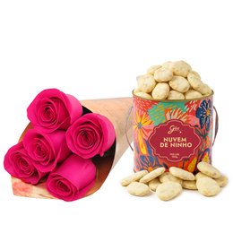 Imagem de Buquê Partitura Pink e Biscoito Ninho - Clássicos Giuliana Flores